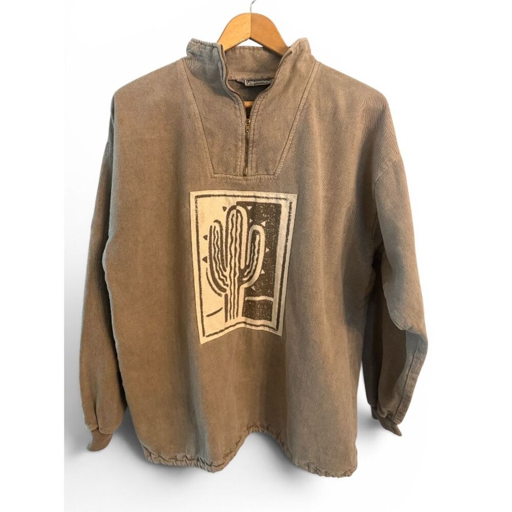 Vintage Women’s S/M cactus Southwest hefty pullover